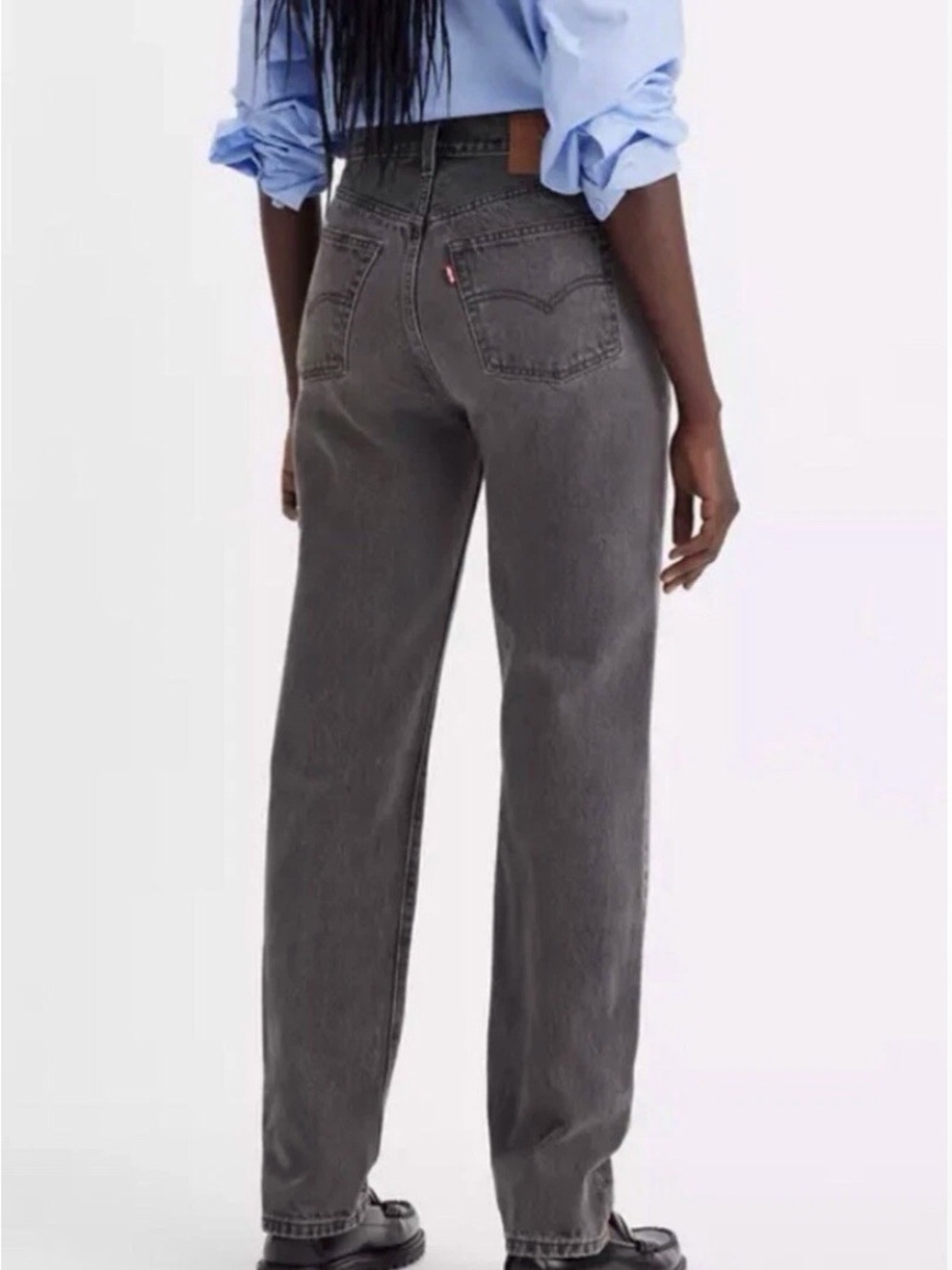Levi's 501 ‘81 Women’s Front Button Straight Leg High Rise Tapered Charcoal Jean - Picture 3 of 12